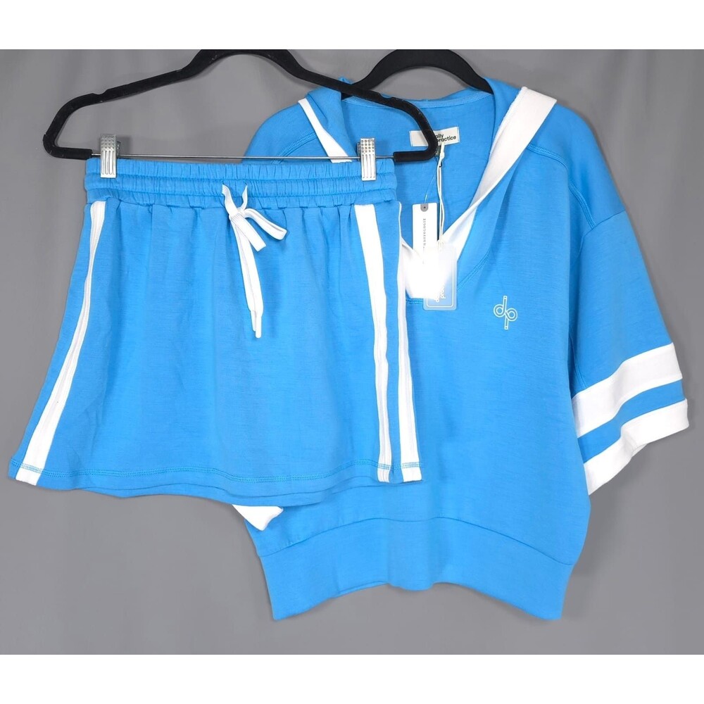 ANTHROPOLOGIE DAILY PRACTICE Womens New Athletic Set Skort Top SMALL Side Stripe